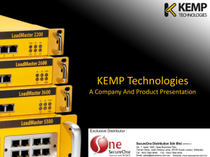 KEMP Technologies Presentation Slide