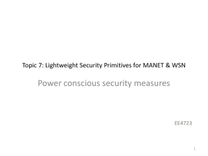 Lightweight Security Primitives for MANET & WSN