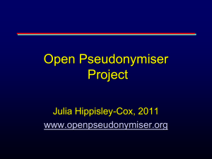 The Open Pseudonymisation project