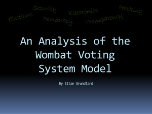 An Analysis of the Wombat Voting System Model