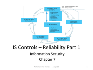 IS Controls * Reliability Part 1