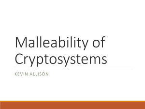 Malleability of Cryptosystems