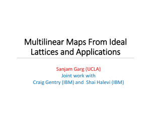 Multilinear Maps From Ideal Lattices + Applications