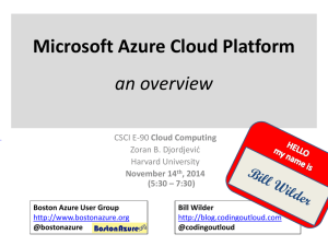 Microsoft Azure Cloud Platform Overview