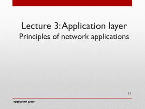 Lecture 3: Application layer: Principles of network applications