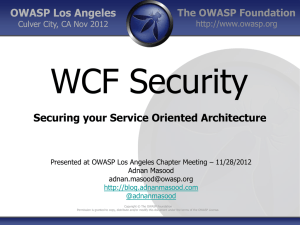 WCF Security Talk - OWASP Los Angeles