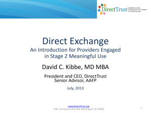 Direct Exchange for Providers