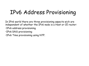 Host IPv6 Address Provisioning