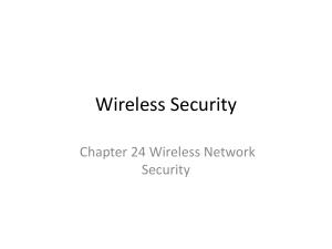 Wireless Network Security. Read Chapter 24.