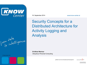 Security Concepts for a Distributed Architecture for Activity Logging