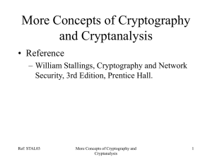 More Cryptography and Cryptanalysis Concepts