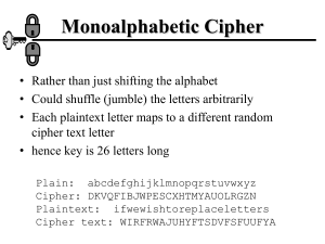 Monoalphabetic Cipher