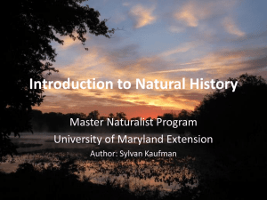 Introduction to Natural History - AGNR Groups