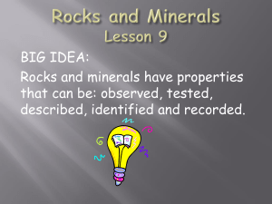 Rocks and Minerals Lesson 5