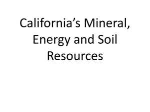 California*s Mineral, Energy and Soil Resources