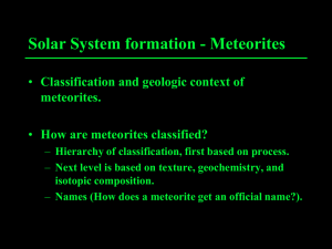 Solar System formation - Meteorites