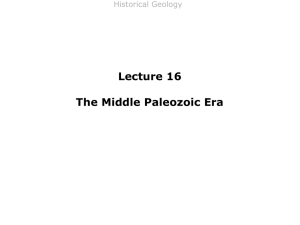 Lecture 16 - Events of the Middle Paleozoic Era
