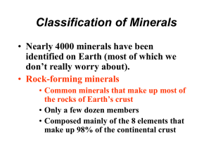 Classification of Minerals