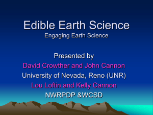 Edible Earth Science - University of Nevada, Reno