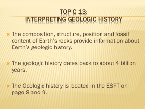 Topic 13: Interpreting Geologic History