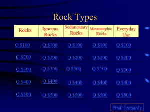 Rocks Jeopardy Game