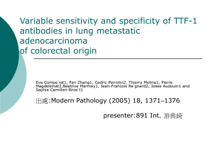 Variable sensitivity and specificity of TTF