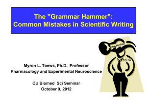 The "Grammar Hammer": Common Mistakes in Scientific Writing