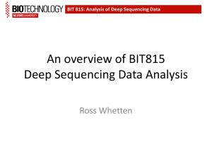 BIT 815: Analysis of Deep Sequencing Data