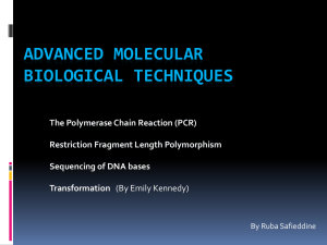 Advanced Molecular Biological Techniques - Bio4uTeacher-s-pets-D