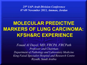 FD -IAP Arab Div November 2013 - Mol pred markers lung ca - IAP-AD