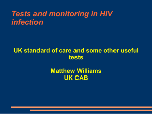 Tests and monitoring in HIV infection - UK-CAB