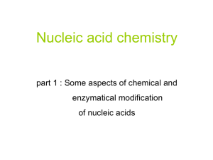 Nucleic acid chemistry 1..Denaturation, renaturation, hybridisation