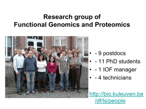 Research group of Functional Genomics and Proteomics