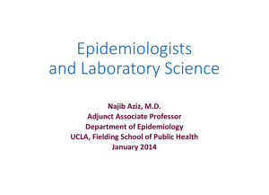 Epidemiologist, Infectious disease and Laboratory Science