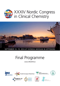 Programme PDF - XXXIV Nordic Congress in Clinical Chemistry
