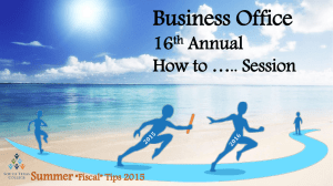 Business Office 16th Annual How to* Session