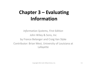 Chapter 3 * Evaluating Information