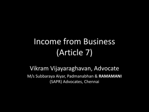 Article 7 of DTAA's (Income from Business)