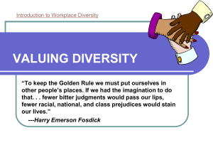 Valuing Diversity PowerPoint March 2015