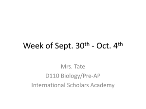 Week of Sept. 30th