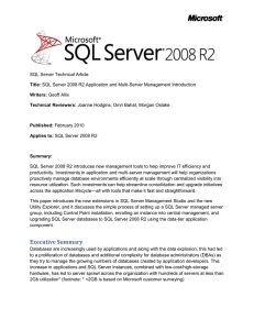 SQL Server 2008 R2 - Application and Multi