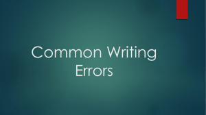 Common Writing Errors