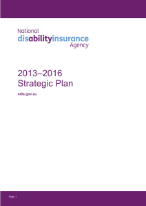 Strategic Plan - National Disability Insurance Scheme