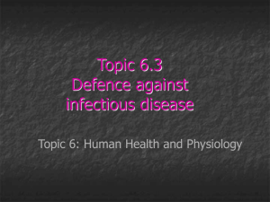 Topic 6.3 Defence against infectious disease