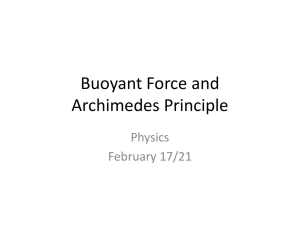 TEACHER NOTES- Buoyant Force and Archimedes