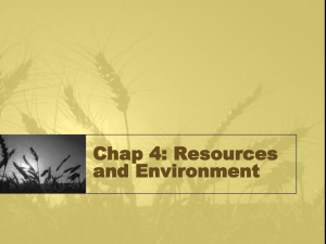 Chap 4: Resources and Environment
