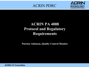 ACRIN 4008 Protocol and Regulatory Requirements