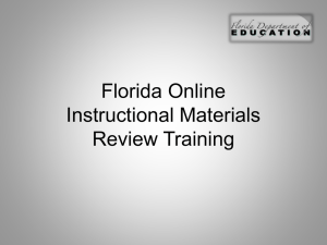 Florida Online Instructional Materials Review