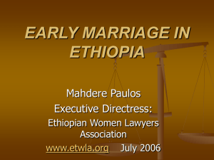 presentation on early marriage in ethiopia