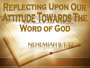 Reflecting Upon Our Attitude Towards The Word of God